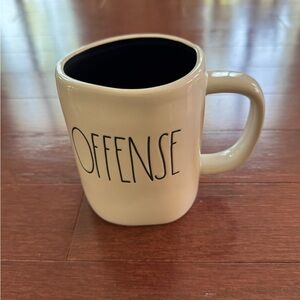 Rae Dunn Cream 'Offense' Mug